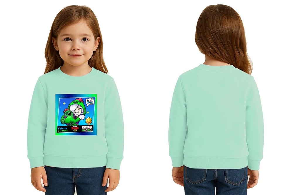 Unisex Brawl Stars Baskılı Çocuk Swaetshirt 3 İplik Şardonlu