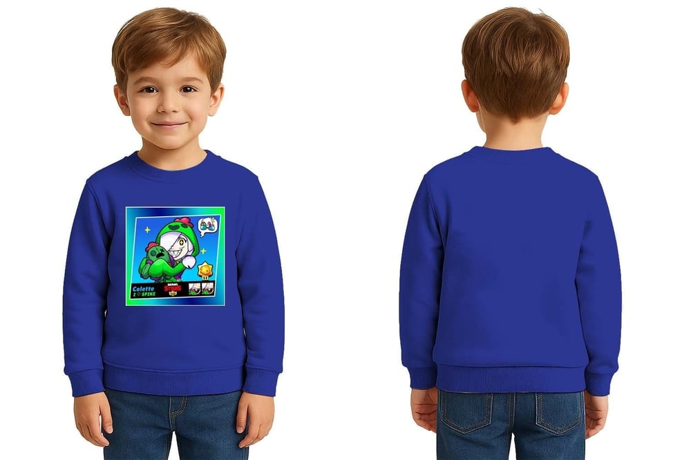 Unisex Brawl Stars Baskılı Çocuk Swaetshirt 3 İplik Şardonlu