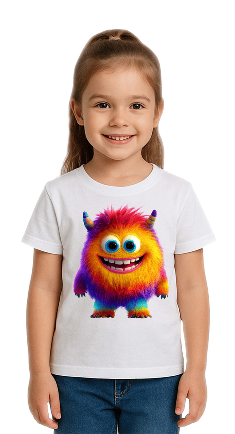 Unisex Canavar Monster Baskılı  Çocuk Tişört pamuklu penye kumaş