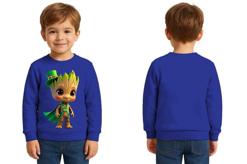 Unisex Groot Baskılı Çocuk Swaetshirt 3 İplik Şardonlu