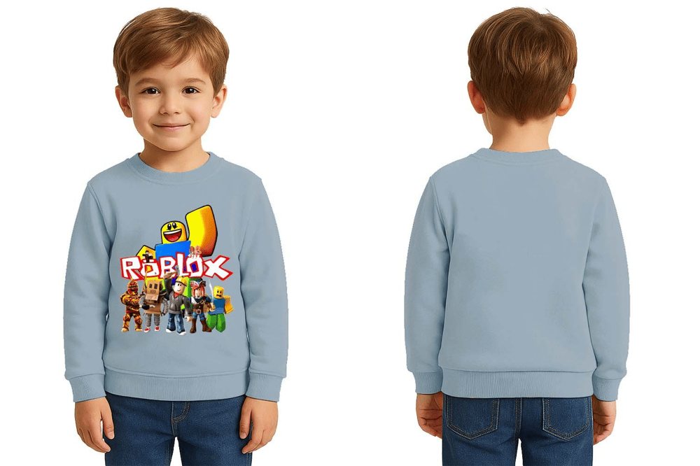 Unisex roblox Baskılı Çocuk Swaetshirt 3 İplik Şardonlu