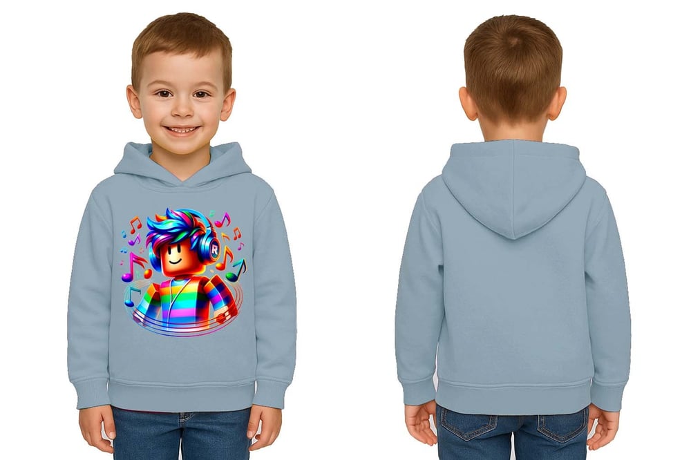 Unisex roblox Baskılı Çocuk Swaetshirt  Baskılı Kapüşonlu 3 İplik Şardonlu