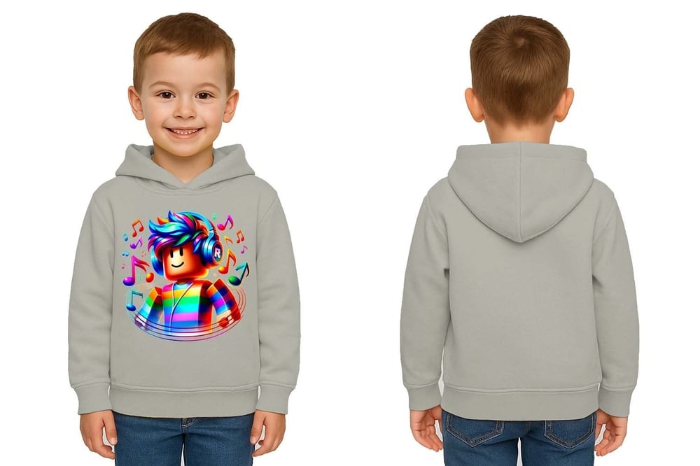 Unisex roblox Baskılı Çocuk Swaetshirt  Baskılı Kapüşonlu 3 İplik Şardonlu