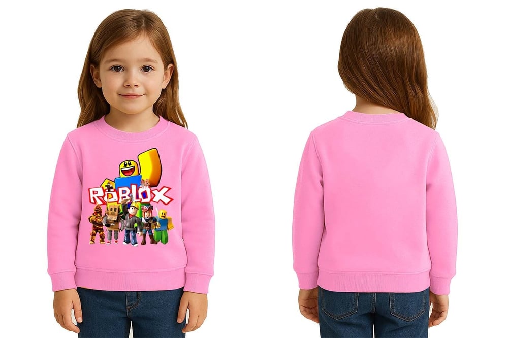 Unisex roblox Baskılı Çocuk Swaetshirt 3 İplik Şardonlu