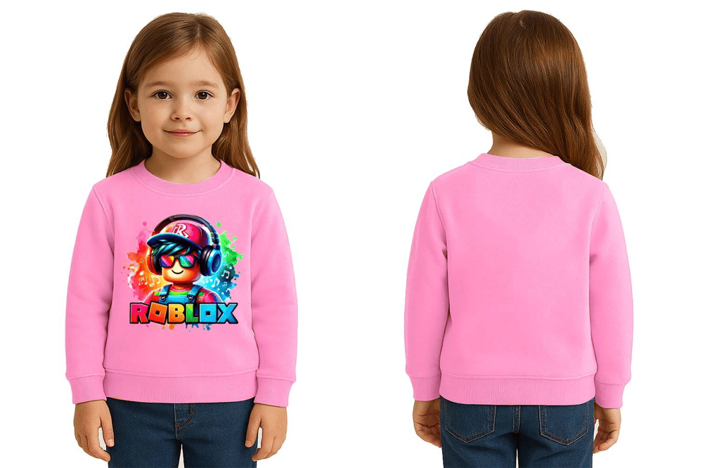 Unisex roblox Baskılı Çocuk Swaetshirt 3 İplik Şardonlu