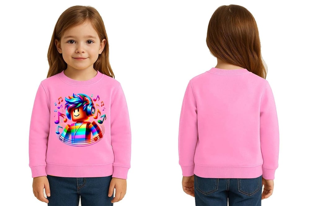 Unisex roblox Baskılı Çocuk Swaetshirt 3 İplik Şardonlu