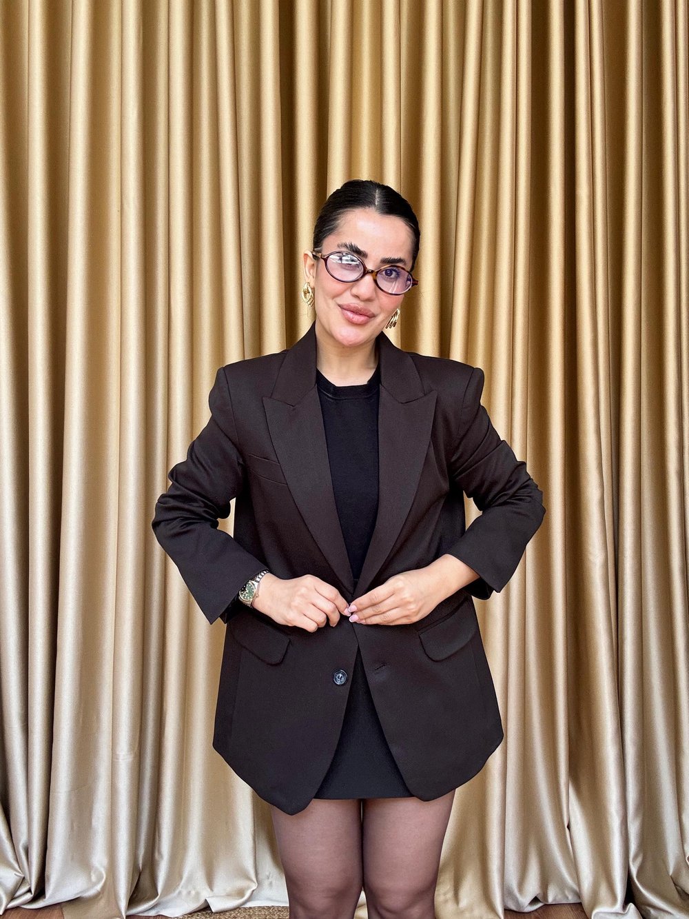 Acı Kahve Oversize Vatkalı Blazer Ceket