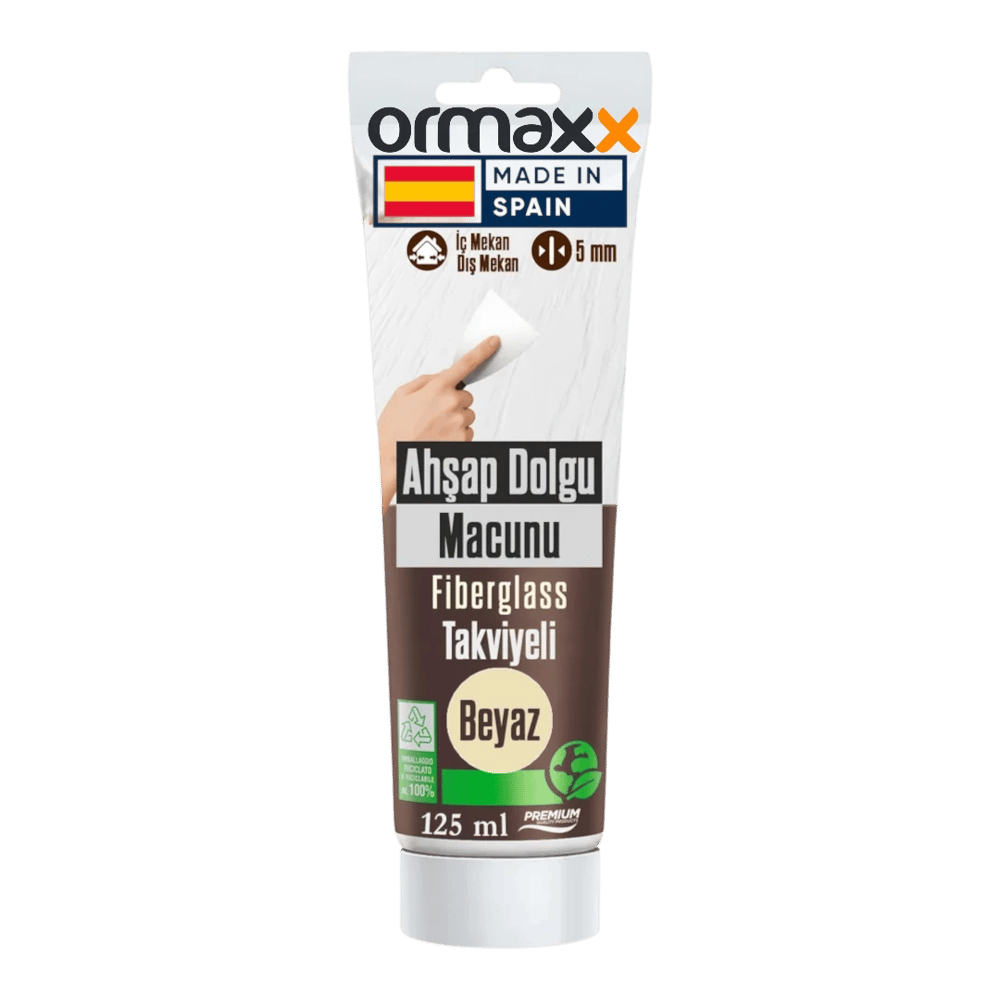 Aguaplast - Beyaz Fiberglass Katkılı Ahşap Dolgu Tamir Macunu 125 ml