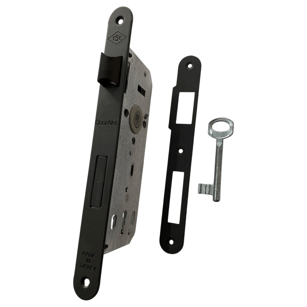 Dooraks 111E Oda Kilidi 40 mm Siyah Ayna:Oval 23 mm