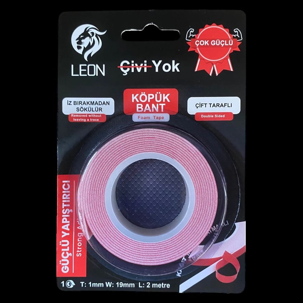 Leon Çift Taraflı Köpük Bant 19 mm 2 mt