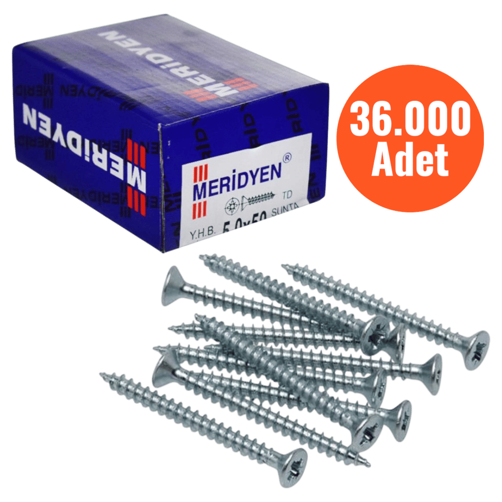 Meridyen Sunta Vidası 3,5*18 mm 36.000 Adet - PZ 2 Bits Uç ile Kullanılır