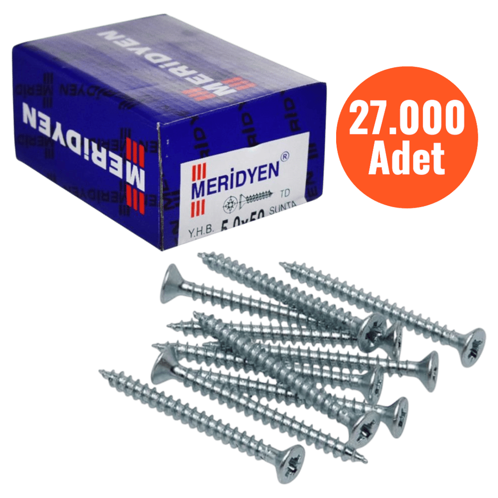 Meridyen Sunta Vidası 4,0*18 mm 27.000 Adet - PZ 2 Bits Uç ile Kullanılır