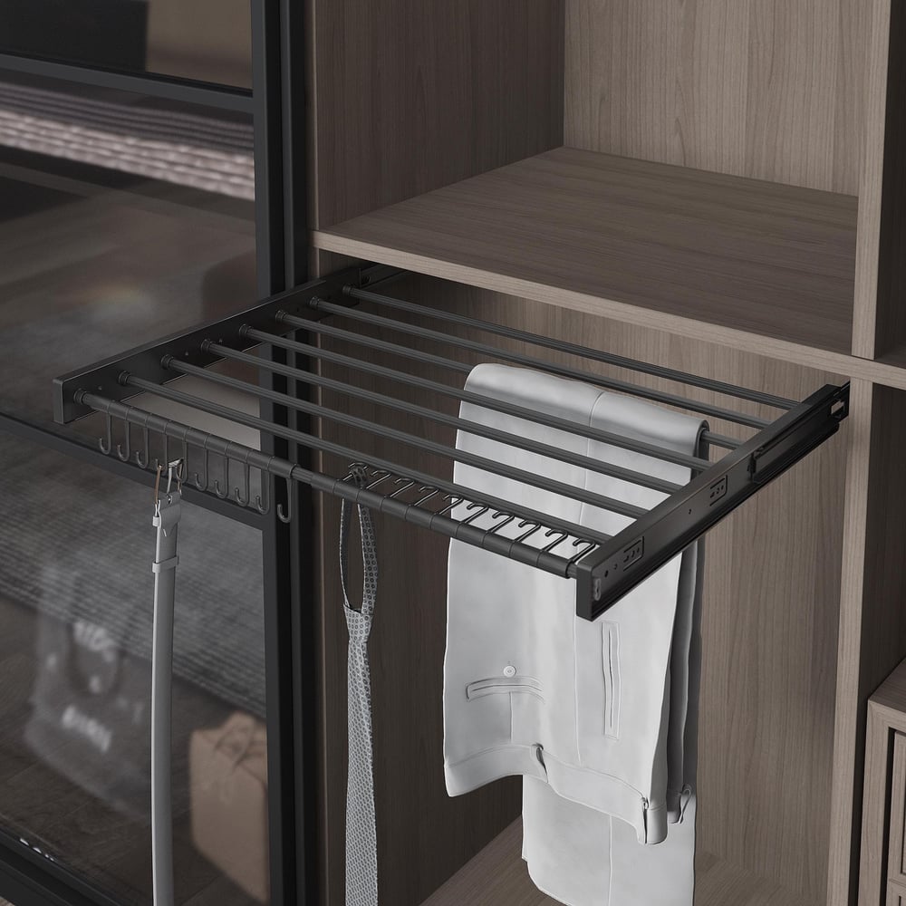 Starax S-6307-A Plastik Kapaklı Teleskopik Raylı Pantolonluk Antrasit Modül:80 Cm {E:75,5-77,5 D:51 Cm}