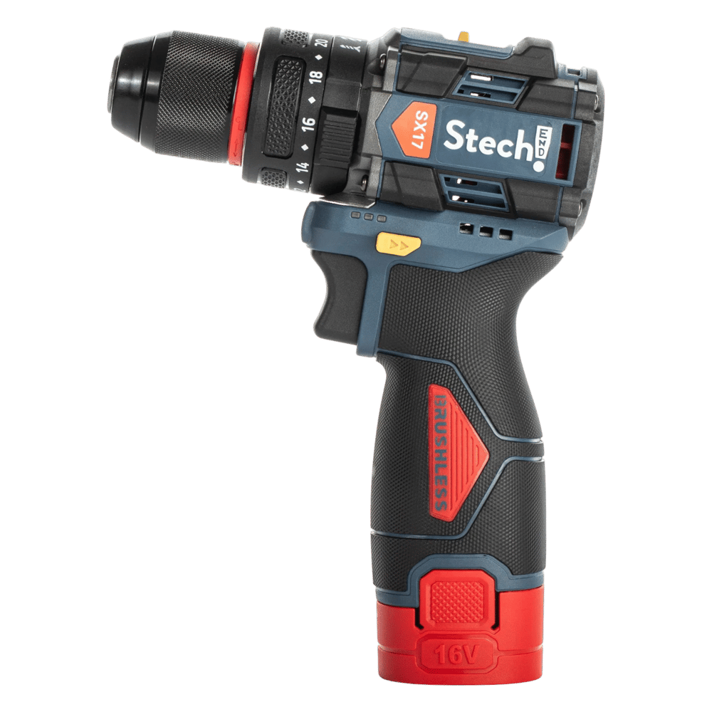 Stechend SX17 Darbeli Akülü Vidalama 16V 2.0 Ah | Armut Tipi Çift Akülü Mandrenli Matkap