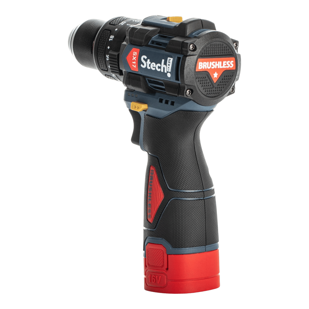 Stechend SX17 Darbeli Akülü Vidalama 16V 2.0 Ah | Armut Tipi Çift Akülü Mandrenli Matkap