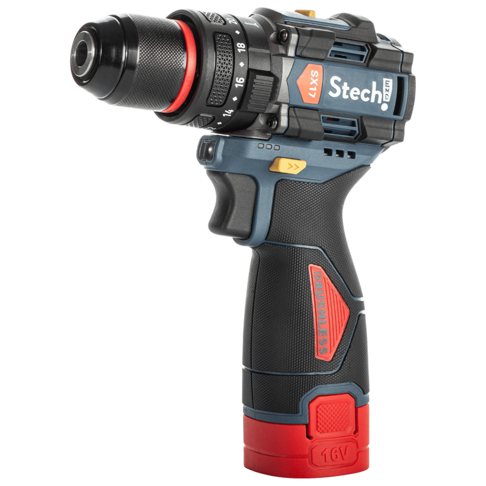 Stechend SX17 Darbeli Akülü Vidalama 16V 2.0 Ah | Armut Tipi Çift Akülü Mandrenli Matkap