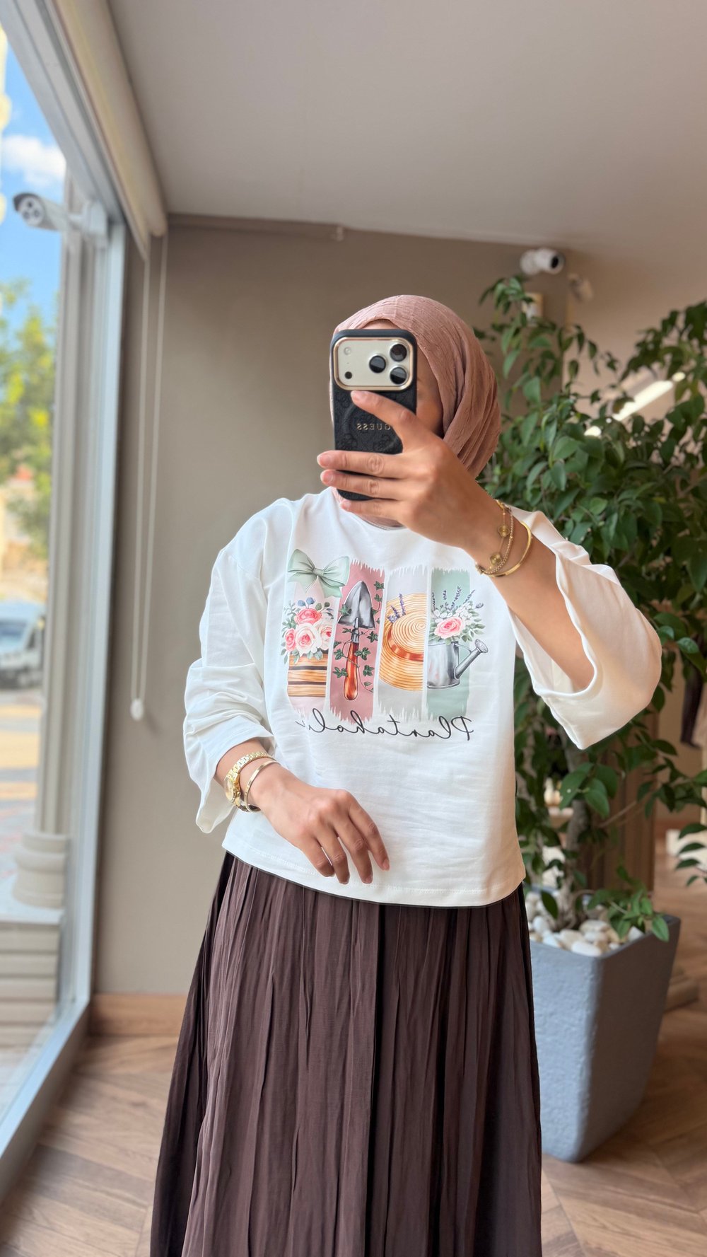 MELORA Baskılı Oversize Sweat | Botanical