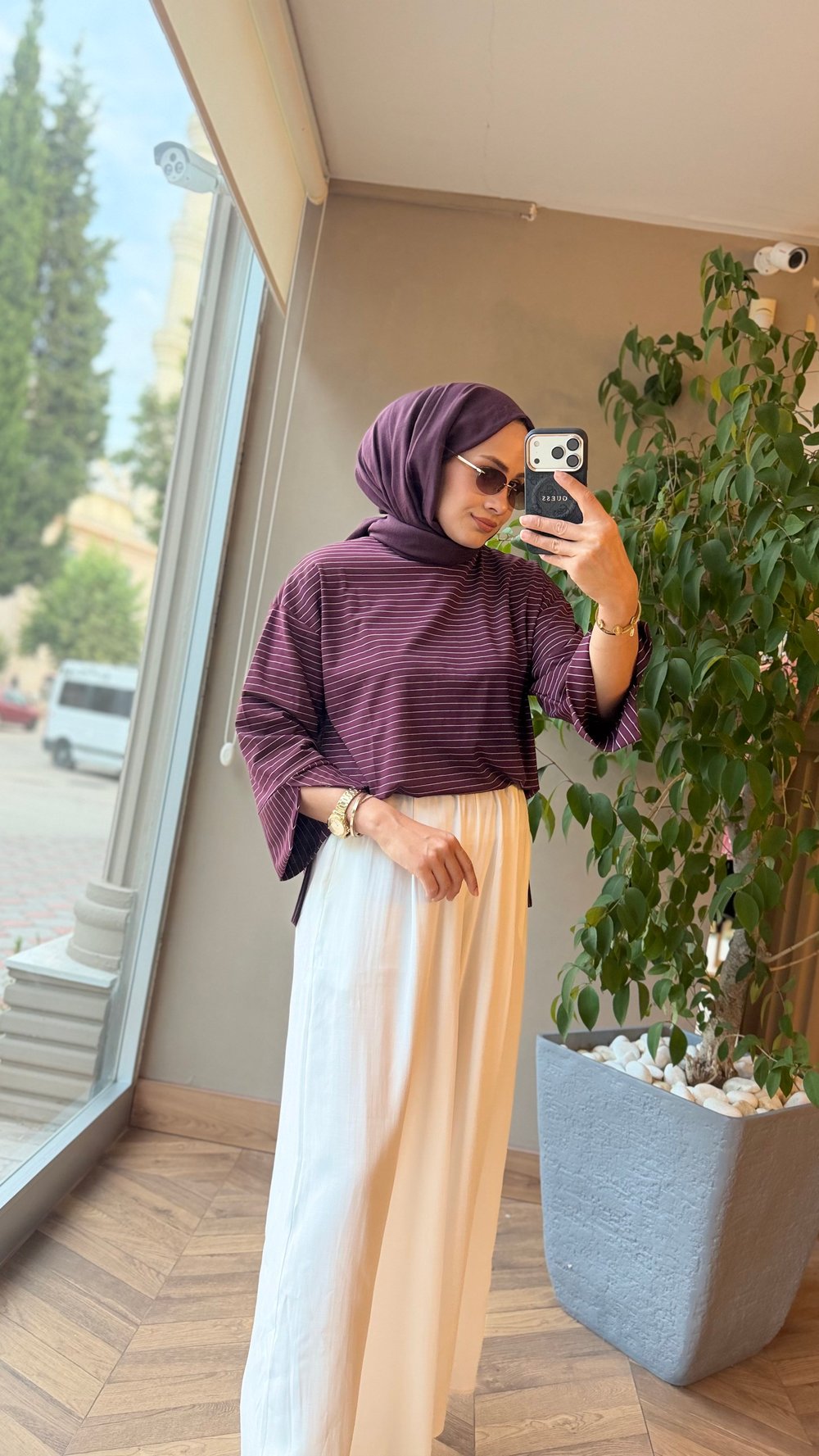 NOREL Çizgili Oysho Sweat | Bordo