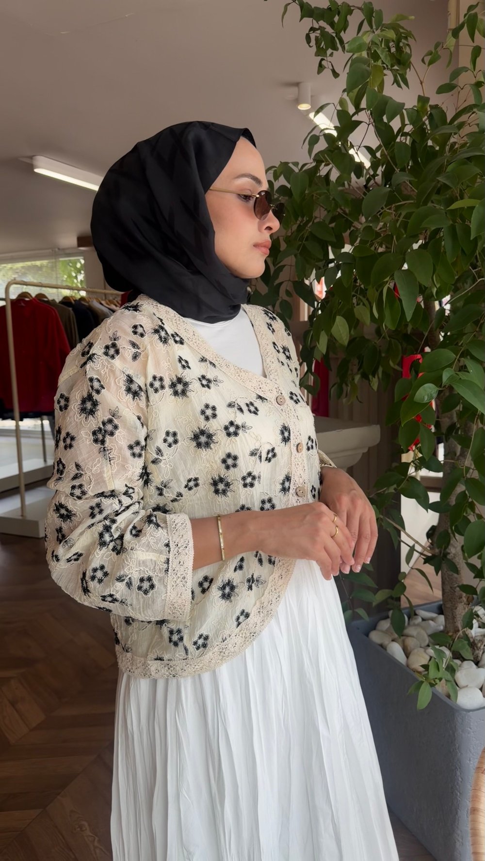 Noya Dantel Detaylı Kimono | Siyah