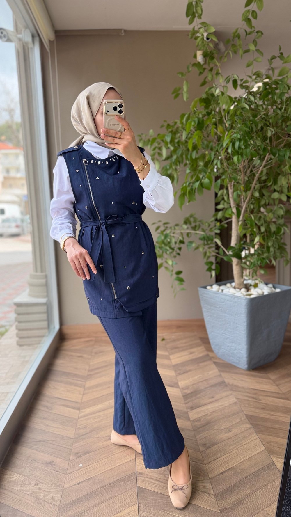 Taş Detaylı Takım | Lacivert