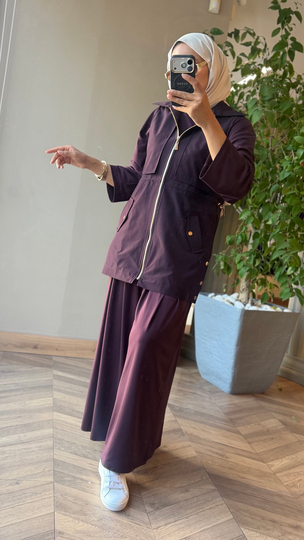 TREVIA Gold Detaylı Trenç Yelek | Bordo