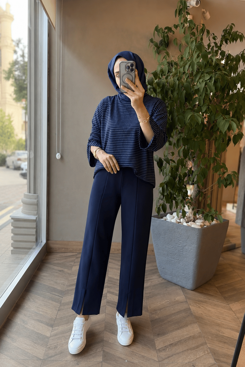 VELORA Ön Dikiş Detaylı Pantolon | Lacivert
