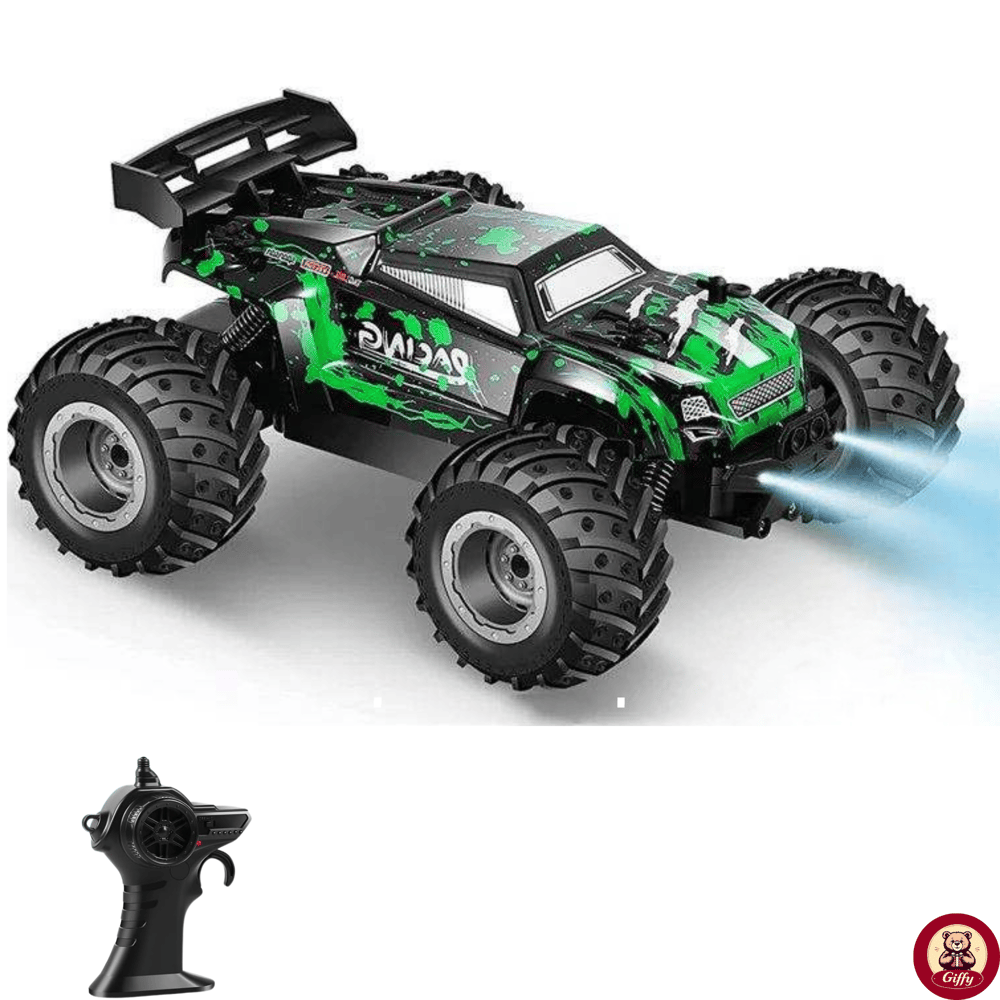 Oyuncak 2.4 GHz Uzaktan Kumandalı Şarjlı Led Işıklı Drift Atan 15 Km Hız Off Road 45 Dk Batarya (Yeşil)