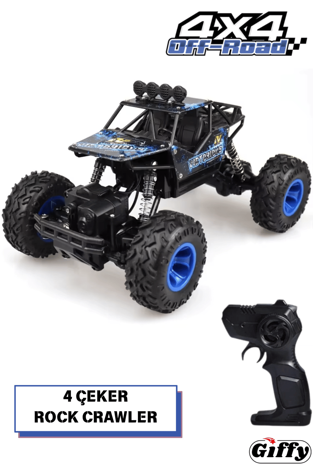 Oyuncak 4x4 Uzaktan Kumandalı Rock Crawler Off Road Aracı 4 Çeker Şarjlı 20 Dk Kullanım