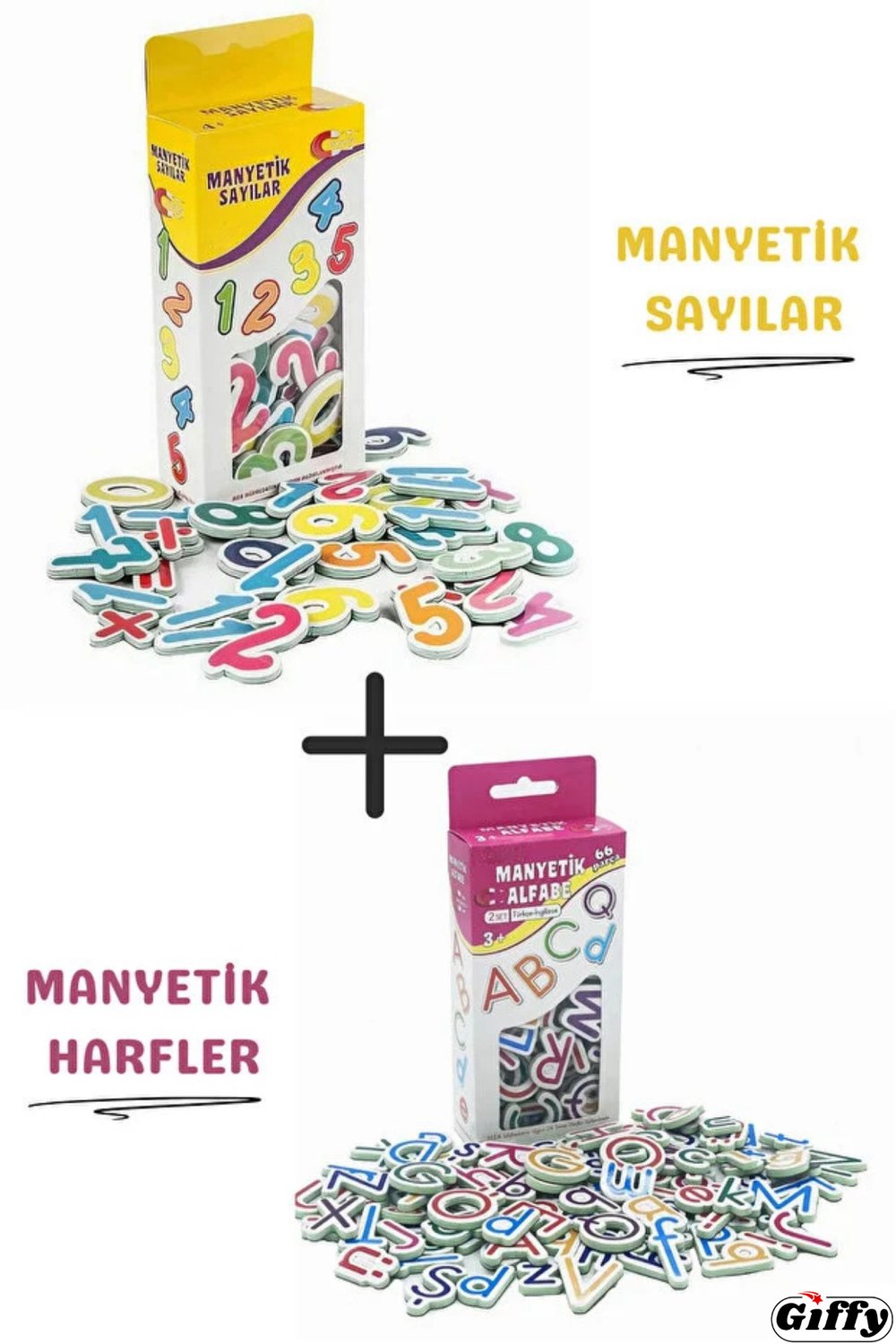 Oyuncak Manyetik Mıknatıslı Türkçe - İngilizce Harfler ve Sayılar Eğitici Alfabe ve Sayı Magnet
