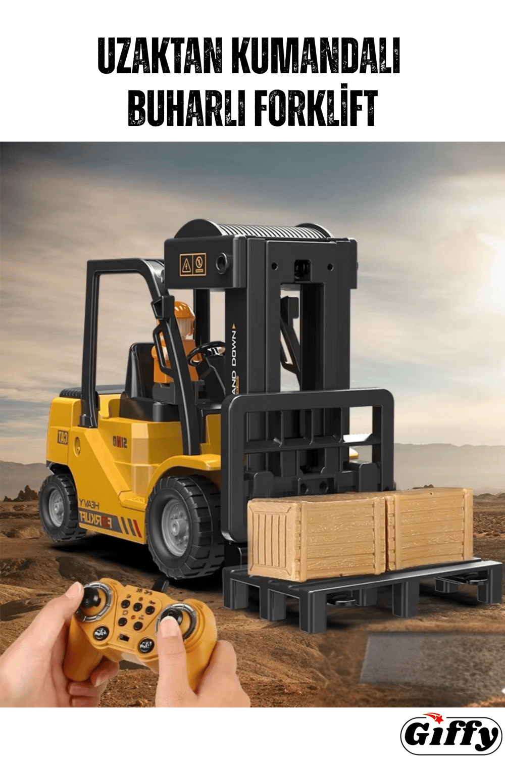 Oyuncak Uzaktan Kumandalı Forklift İş Makinesi Ses Efektli Şarjlı Hareketli Full Fonksiyon Rc