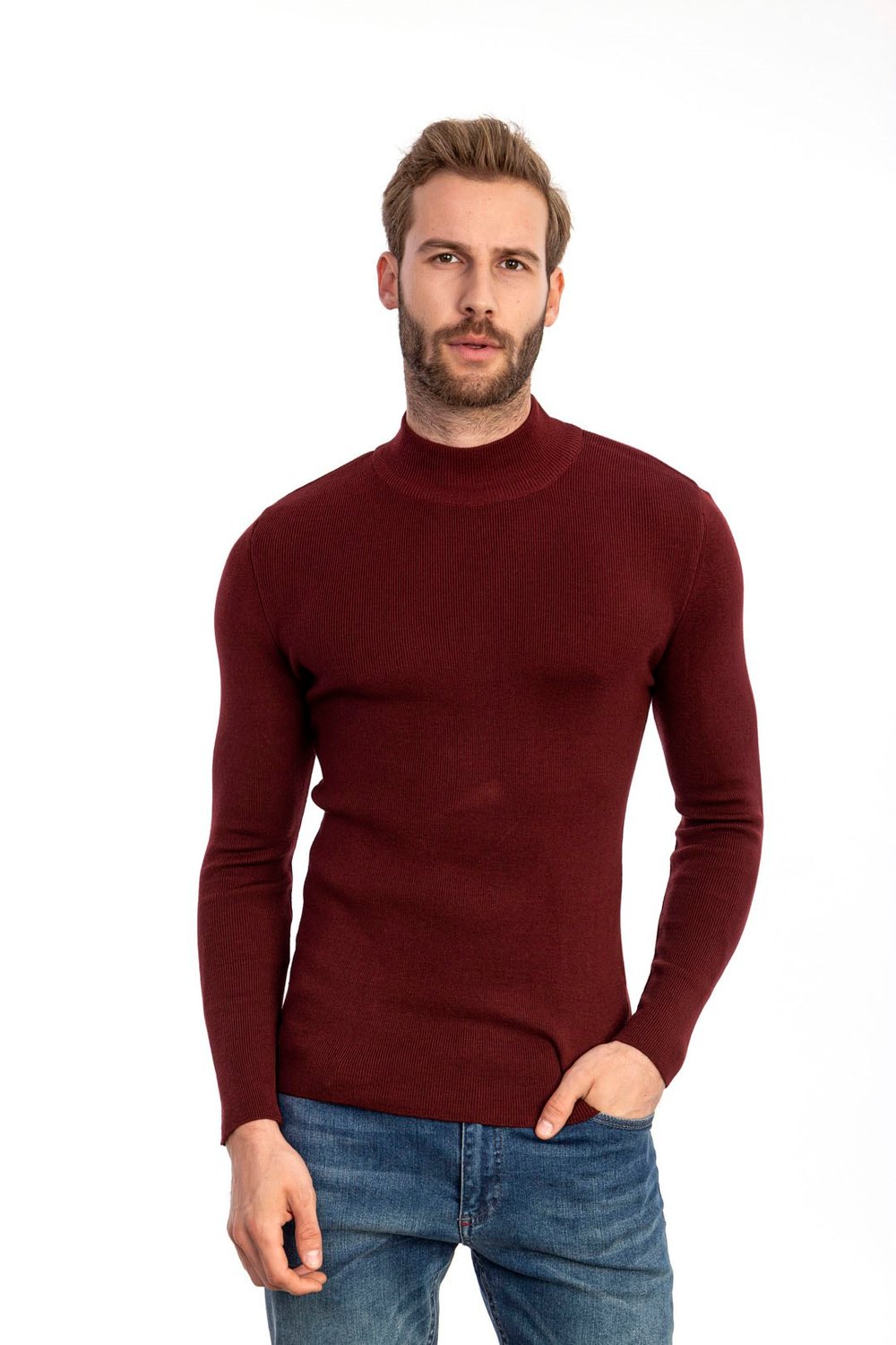 0015802 Vip Stendo Erkek Kazak Bordo