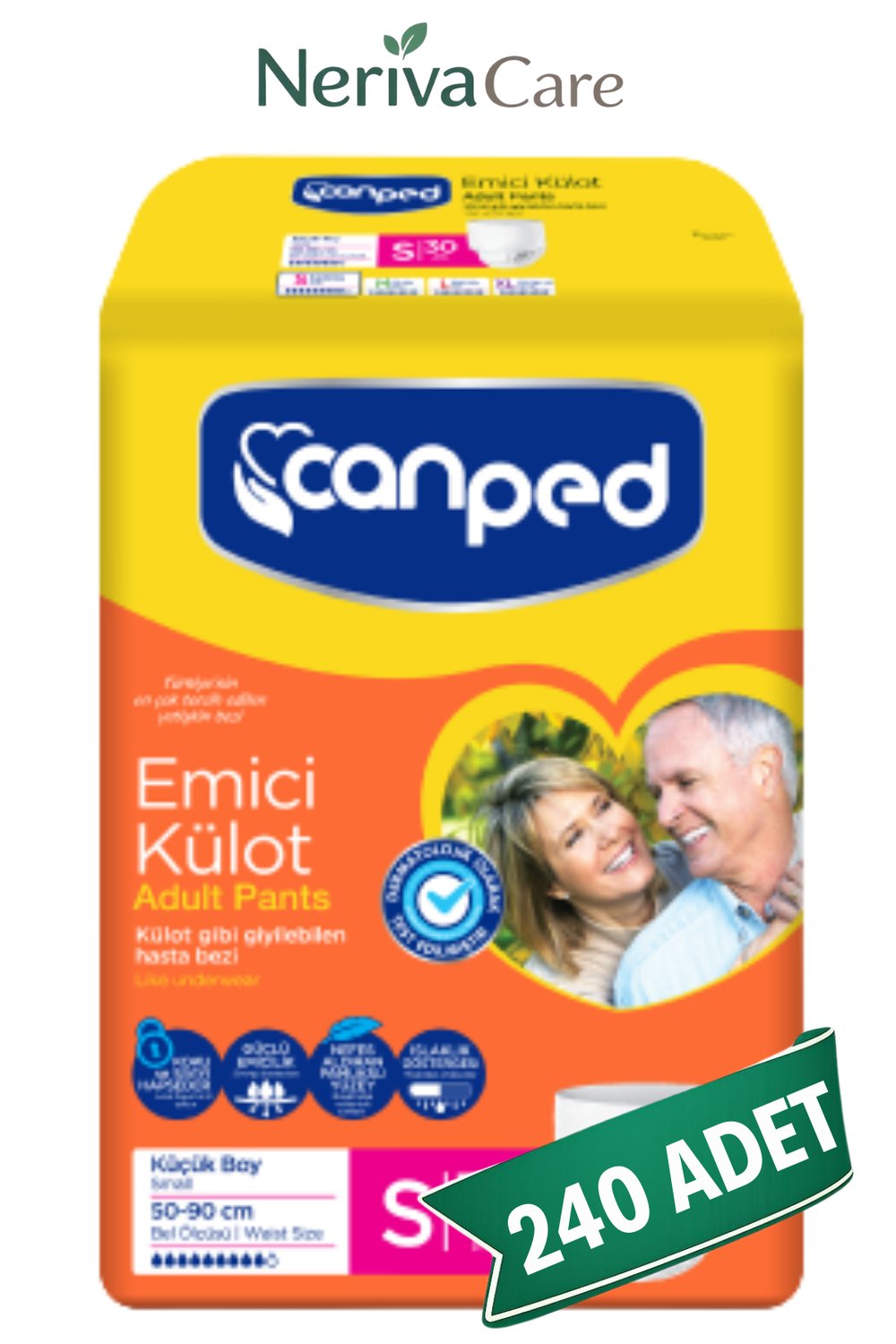 Canped Emici Külot Hasta Bezi S Beden 240 Adet | En Düşük Birim MaliyetKülot Hasta Bezleri (Emici Külot)nerivacareCanped Emici Külot Hasta Bezi S Beden 240 Adet | Small Boy Yüksek Emicilik