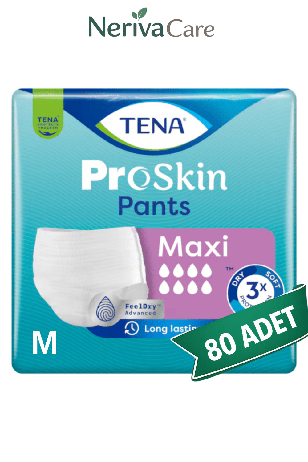 TENA ProSkin Pants Maxi Emici Külot Hasta Bezi M Beden 80 Adet | Yüksek EmicilikKülot Hasta Bezleri (Emici Külot)nerivacareTENA ProSkin Pants Maxi Emici Külot Hasta Bezi M Beden 80 Adet | Medium Boy Yüksek Emicilik