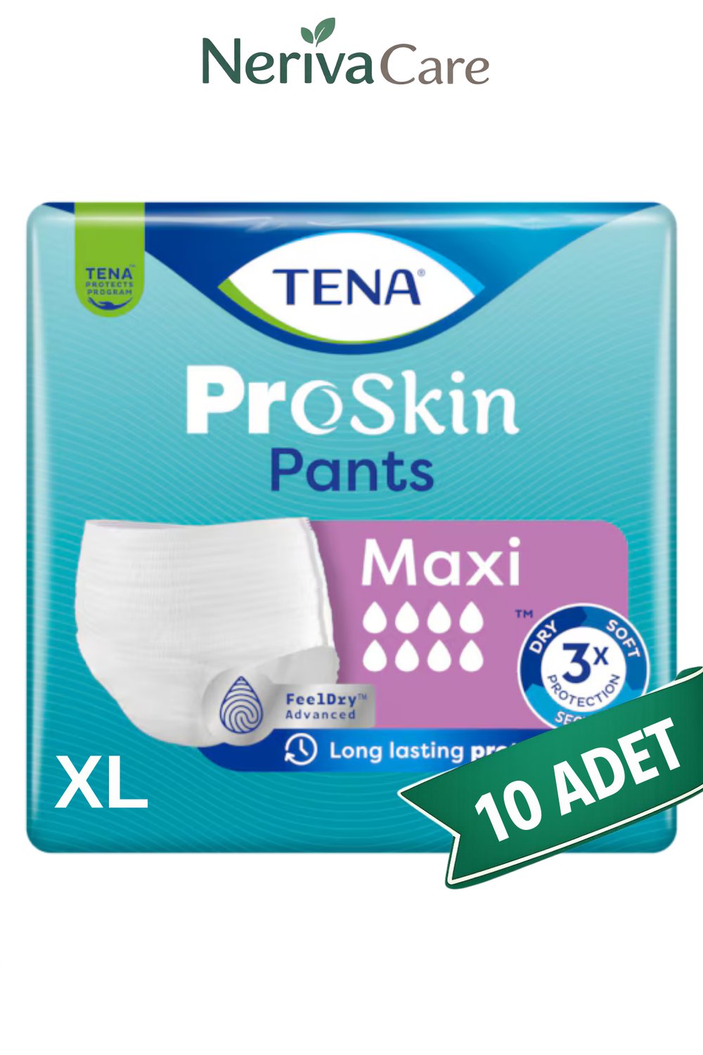 TENA ProSkin Pants Maxi Emici Külot Hasta Bezi XL Beden 10 Adet | Yüksek EmicilikKülot Hasta Bezleri (Emici Külot)nerivacareTENA ProSkin Pants Maxi Emici Külot Hasta Bezi XL Beden 10 Adet | XLarge Boy Yüksek Emicilik
