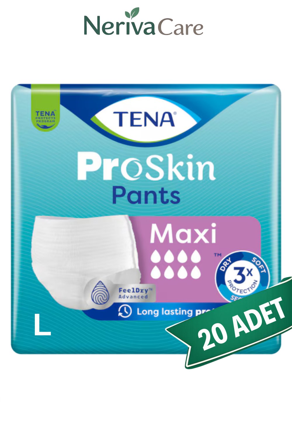 TENA ProSkin Pants Maxi Emici Külot Hasta Bezi L Beden 20 Adet | Yüksek EmicilikKülot Hasta Bezleri (Emici Külot)nerivacareTENA ProSkin Pants Maxi Emici Külot Hasta Bezi L Beden 20 Adet | Large Boy Yüksek Emicilik