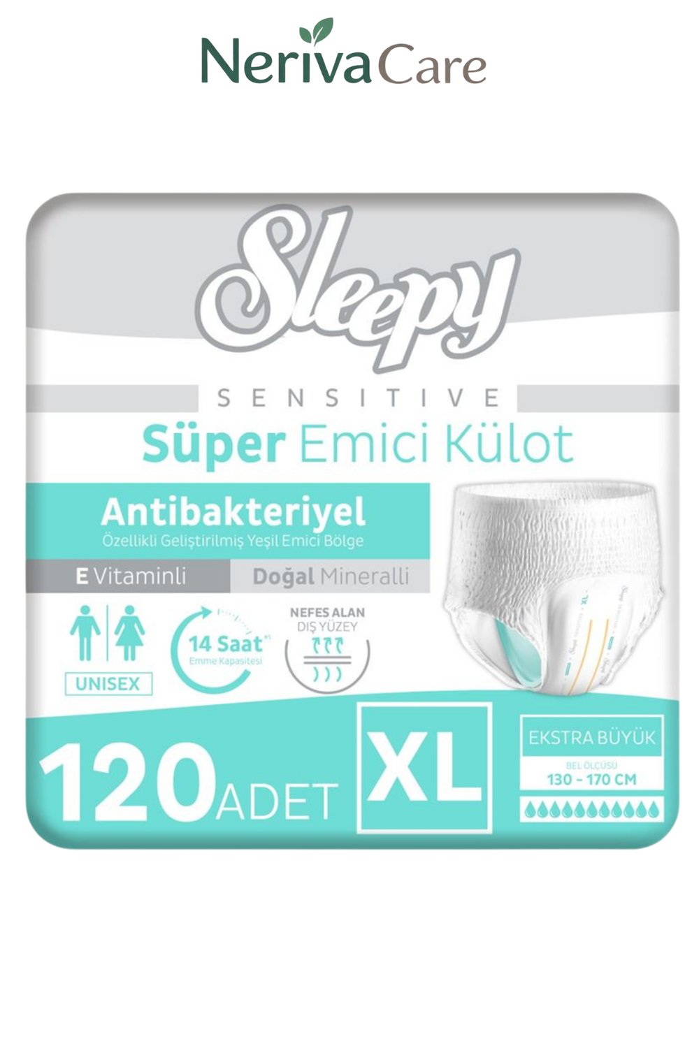 TENA Slip Maxi Bel Bantlı Hasta Bezi, Büyük Boy (L), 8 Damla, 24'lü 3 Paket 72 AdetBel Bantlı Hasta BezlerinerivacareTENA Slip Maxi (L), 8 damlalı ultra emiş kapasitesiyle güçlü koruma sunan bel bantlı yetişkin hasta bezidir. Ayarlanabilir yapışkan bantKülot Hasta Bezleri (Emici Külot)nerivacareSleepy Sensitive Antibakteriyel Emici Külot Xlarge 30x4 120 Adet