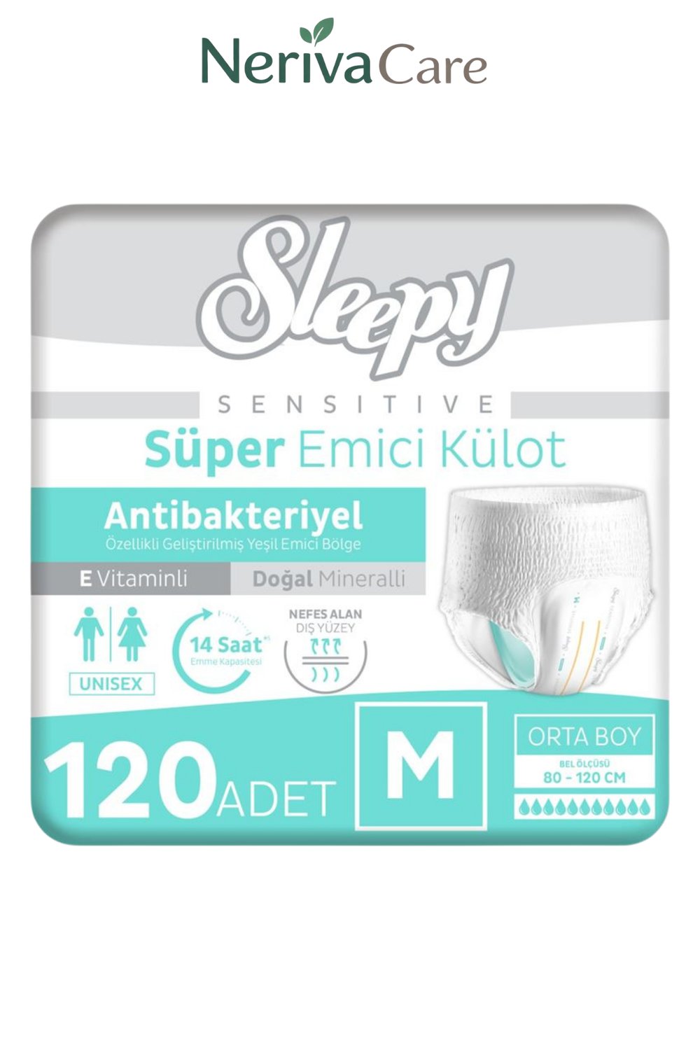 TENA Slip Maxi Bel Bantlı Hasta Bezi, Büyük Boy (L), 8 Damla, 24'lü 3 Paket 72 AdetBel Bantlı Hasta BezlerinerivacareTENA Slip Maxi (L), 8 damlalı ultra emiş kapasitesiyle güçlü koruma sunan bel bantlı yetişkin hasta bezidir. Ayarlanabilir yapışkan bantKülot Hasta Bezleri (Emici Külot)nerivacareSleepy Sensitive Antibakteriyel Emici Külot Medium 30x4 120 Adet