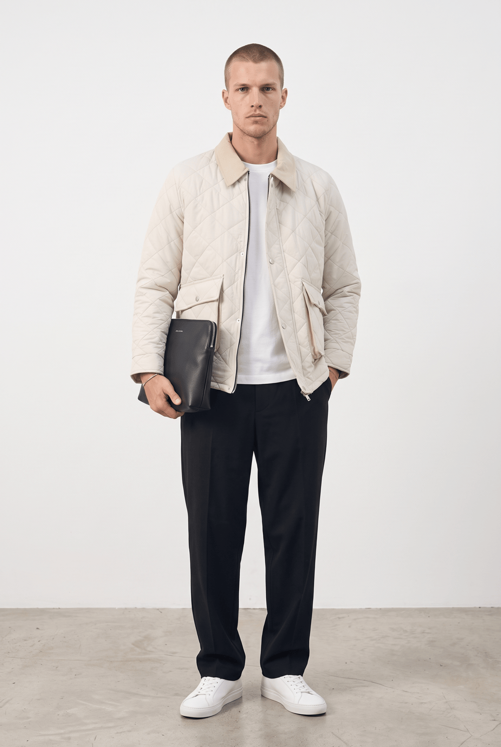 Baklava Kapitone Barbour Model Ekru Ceket