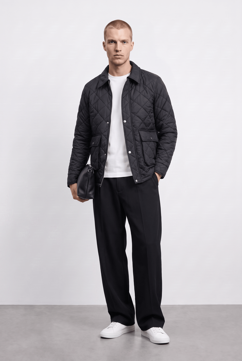Baklava Kapitone Barbour Model Siyah Ceket