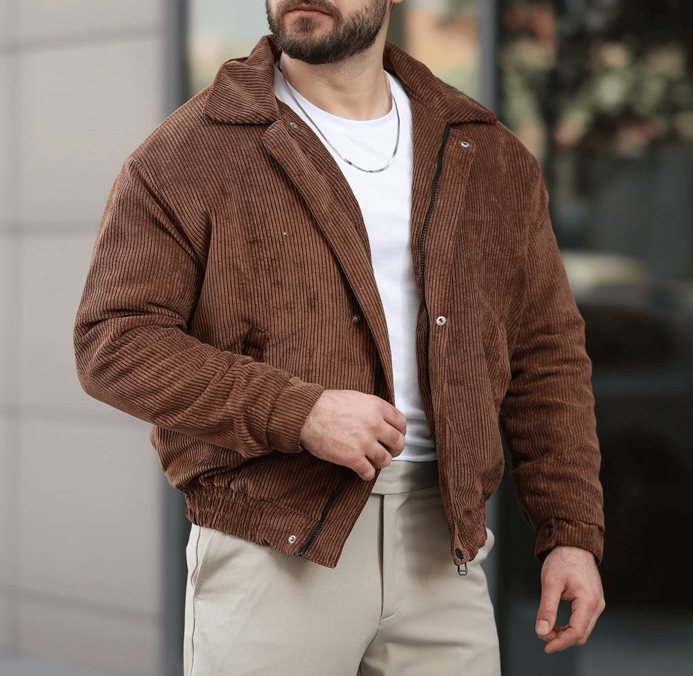 Old Money Oversize Kahve Kadife Ceket/Mont
