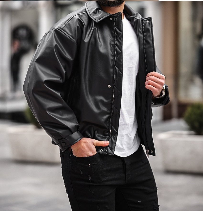 Oversize Vintage Deri Ceket