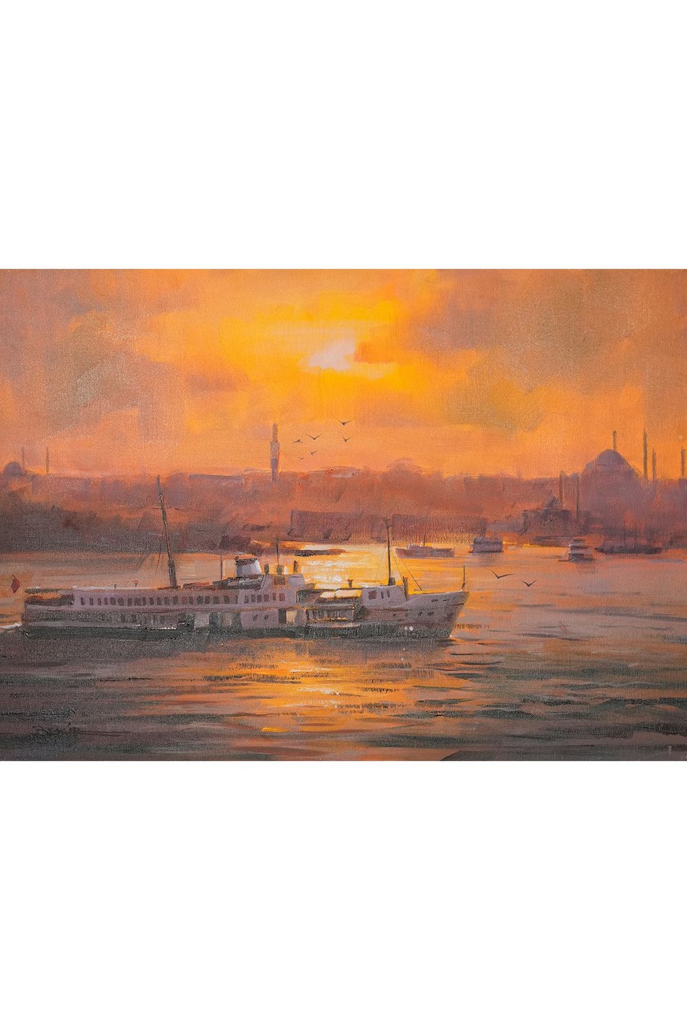 Boğaz'da Vapur ve Tarihi Silüet
