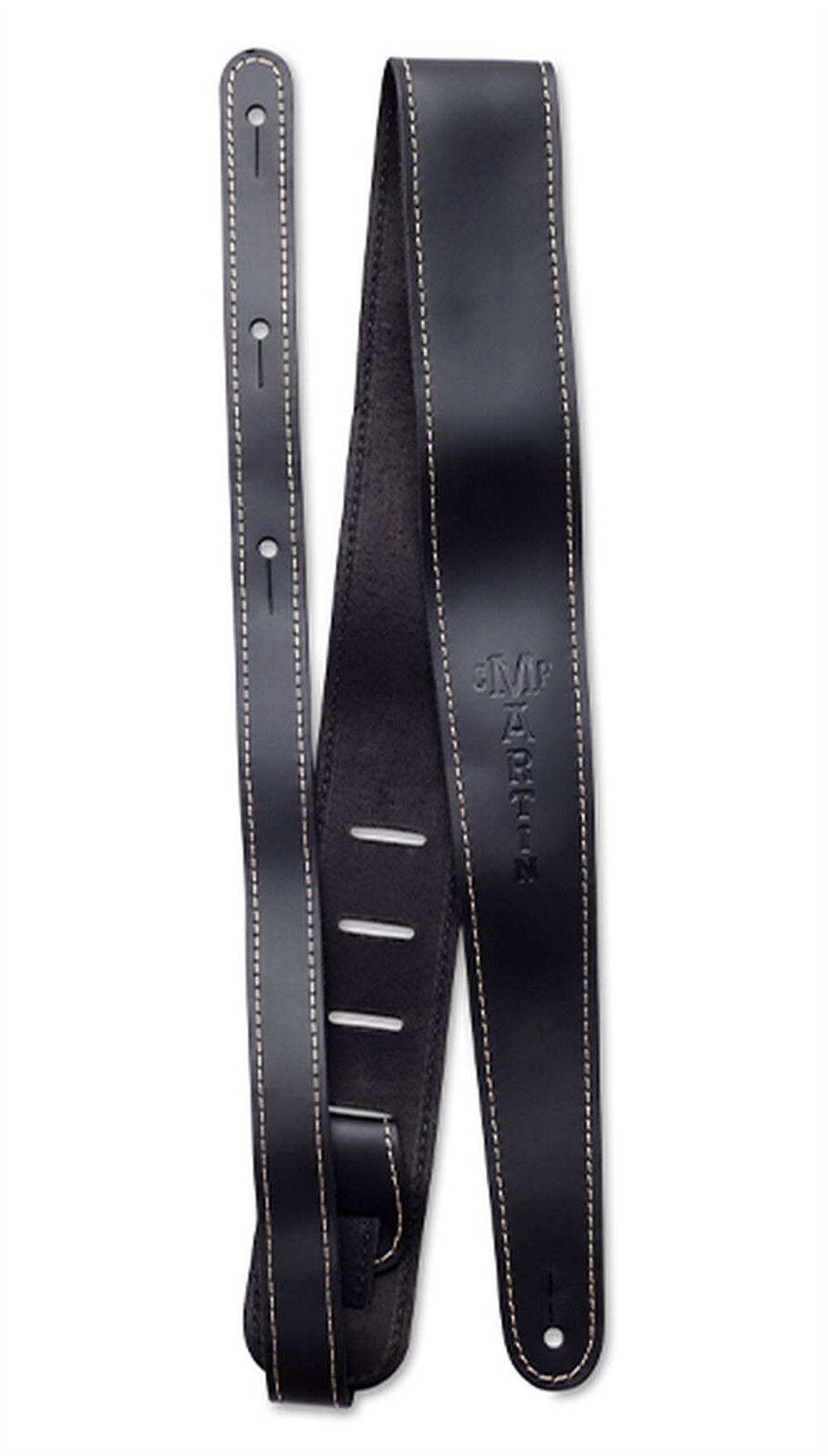 Martin %100 Deri Slim Gitar Askısı - Siyah