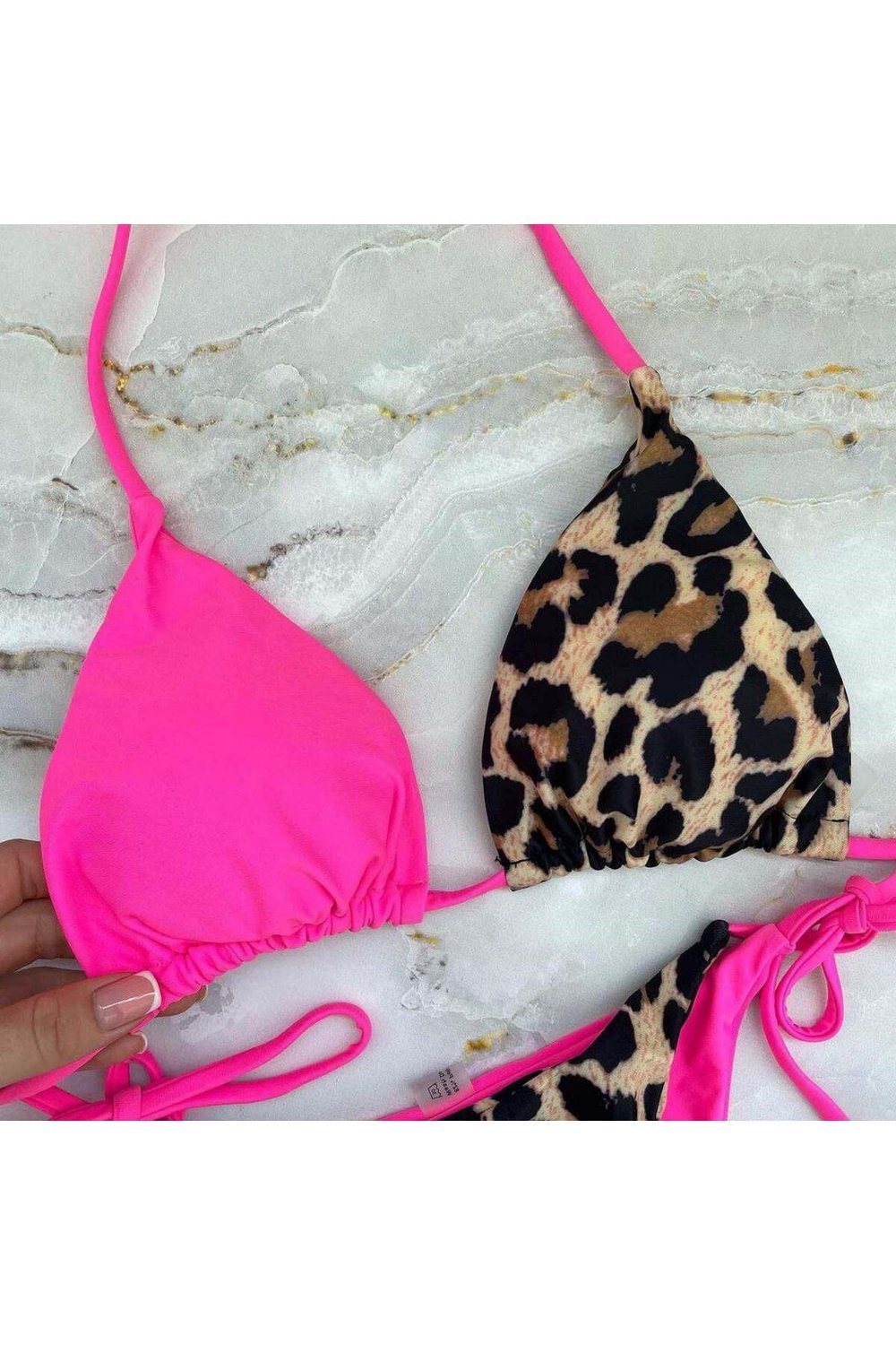 Leopar bikini üstü