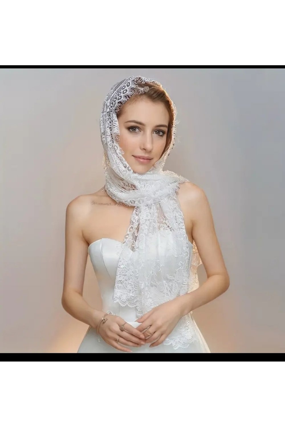 Vintage esintili mantilla şal örtü