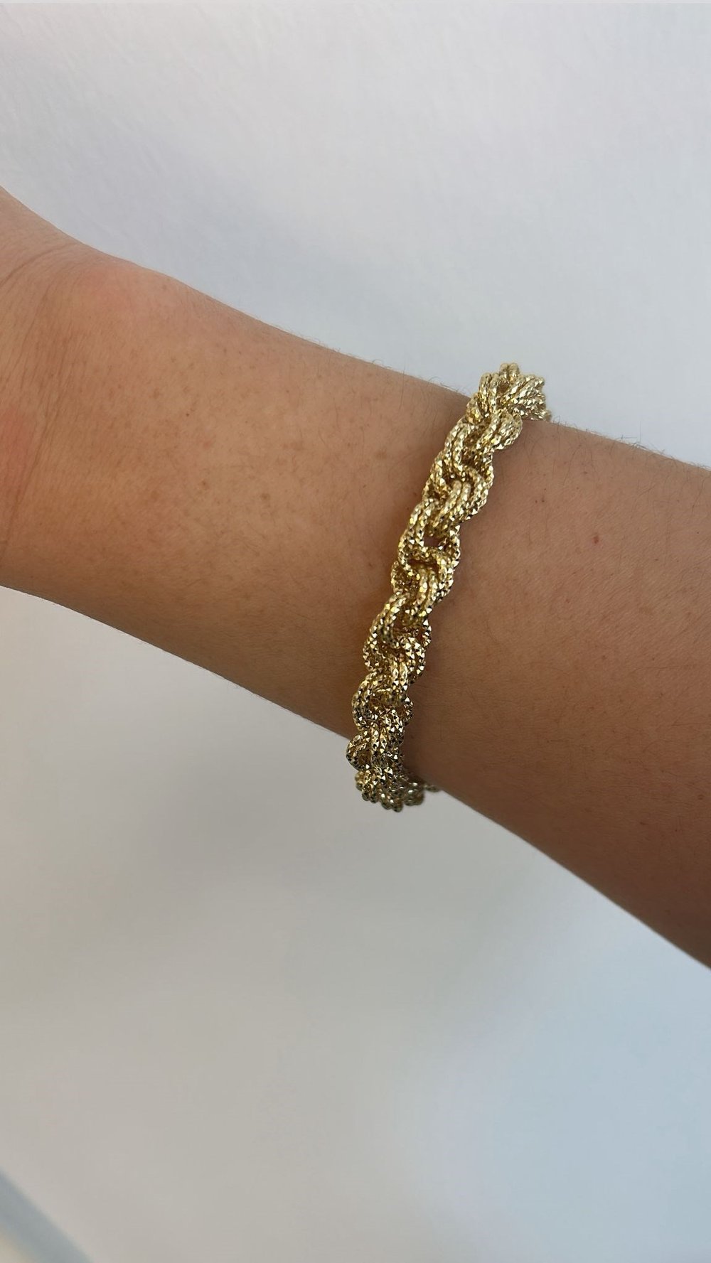 14k Gold Vip Seri Burgu Bileklik 23cm