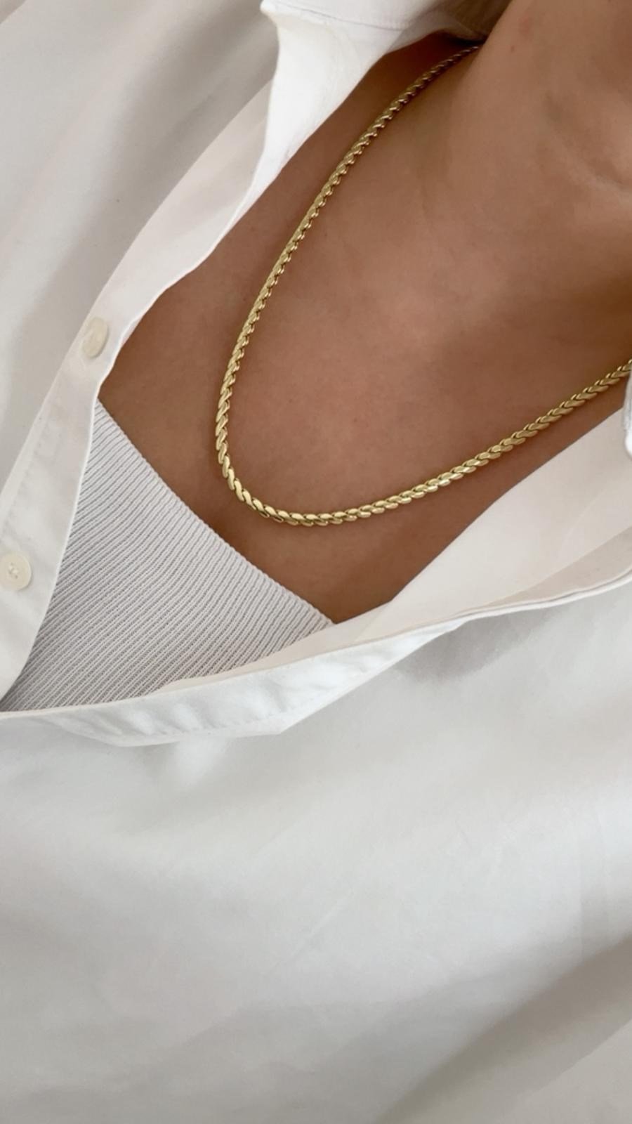 14K Gold Vip Seri Yassı  Ezme Kolye 50cm