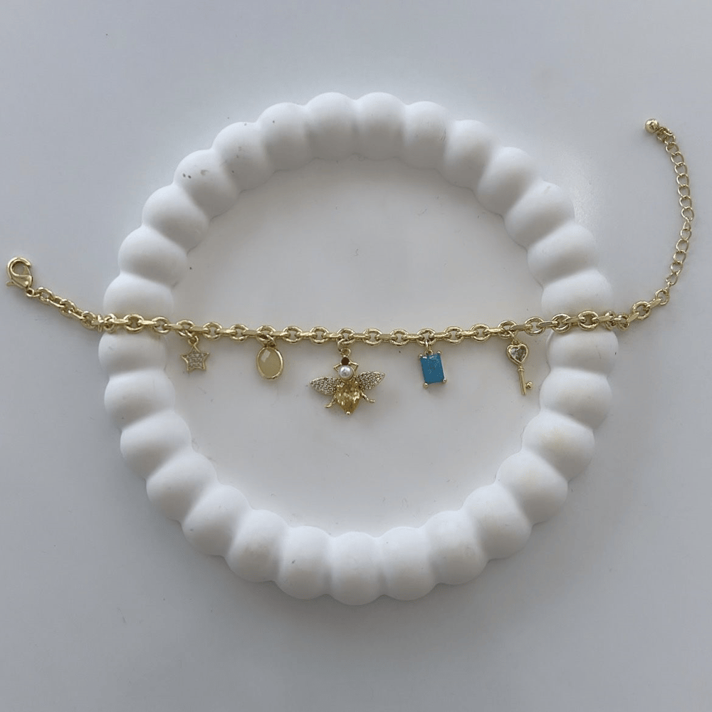 Özel Seri Arı Charmlı Bileklik 23cm