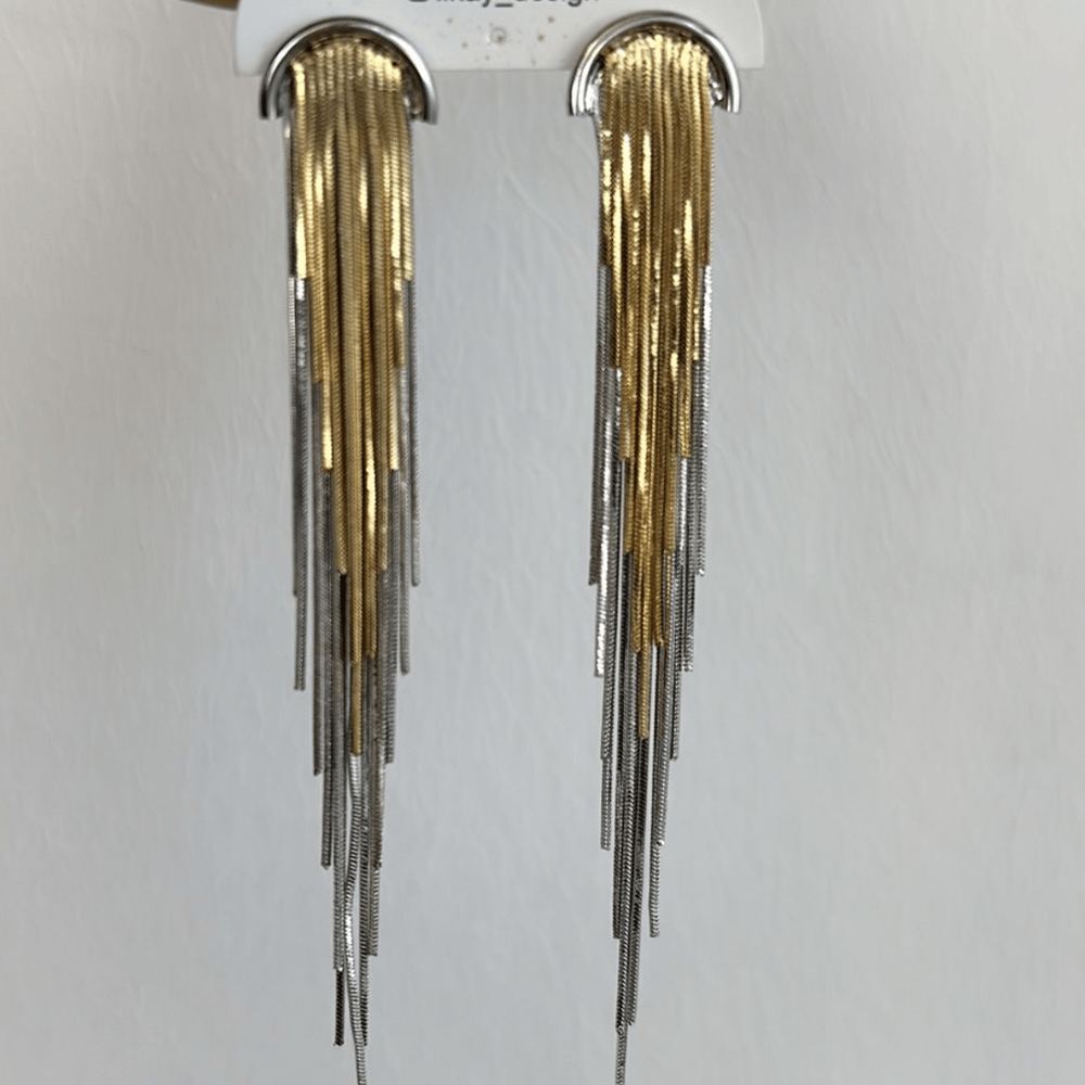 Özel Seri Gold Gümüş Püskül Küpe