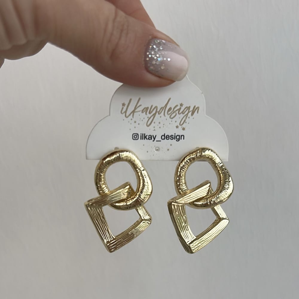 Özel Seri Gold Zincir Küpe 3,5cm